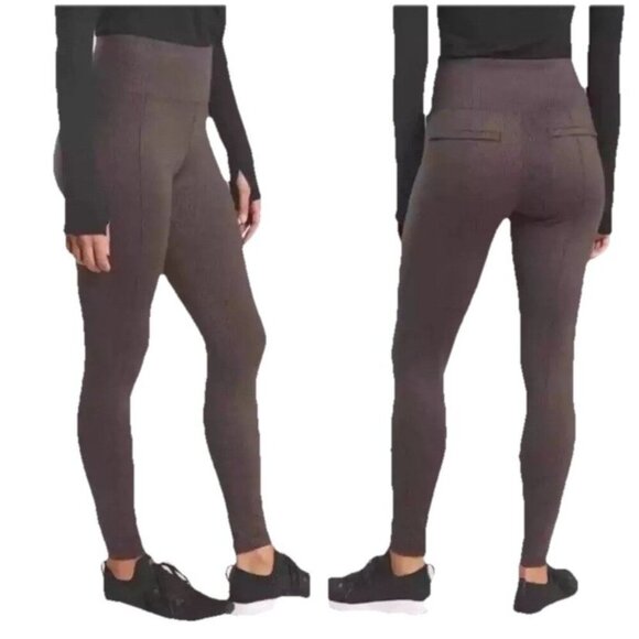 Athleta Pants - Athleta Delancey Herringbone Leggings /Ankle Coffee Brown Size S Athleisure
